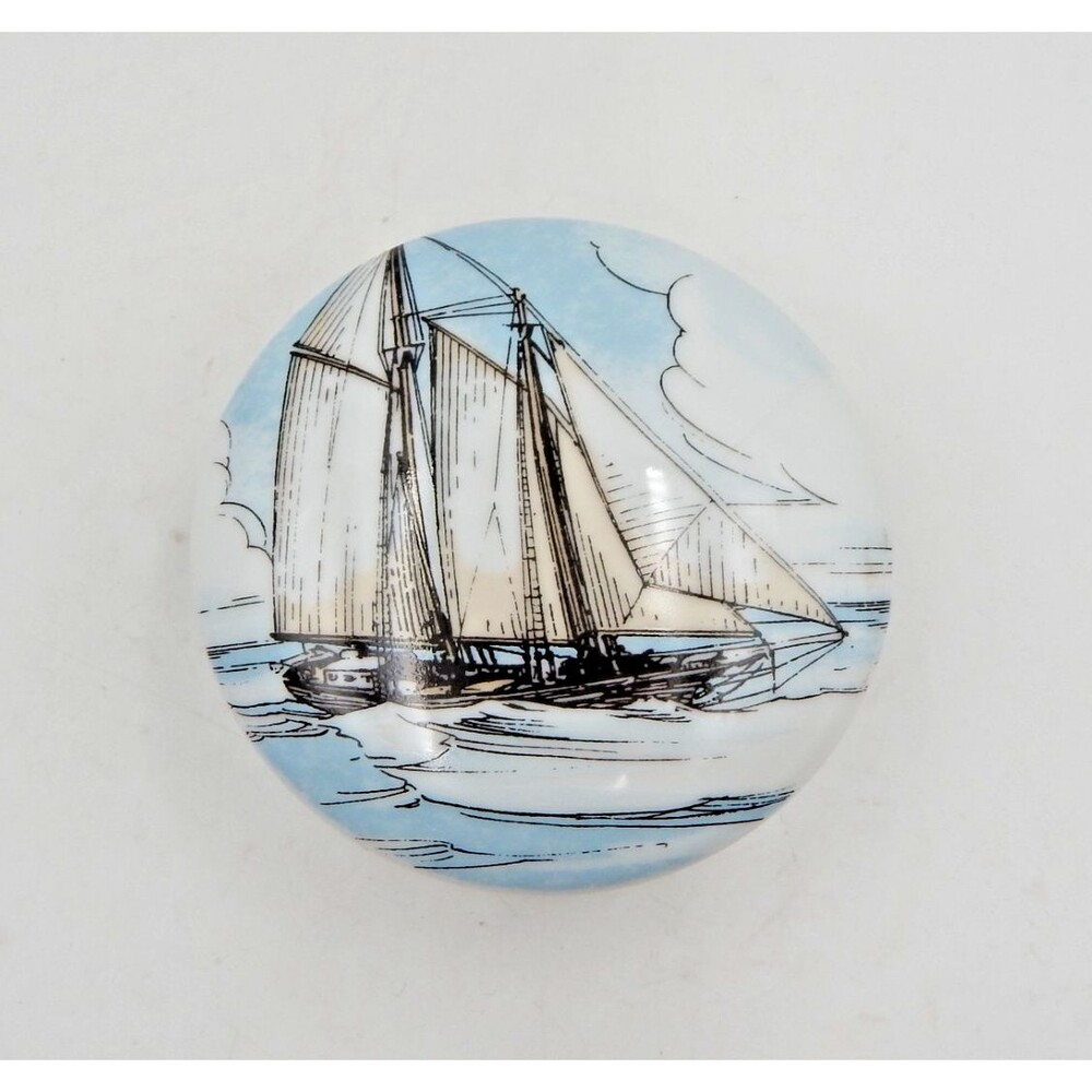 Tiffany & Co Johnson & Higgins Schooner Nautical Sailboat Trinket Box 1995 Japan